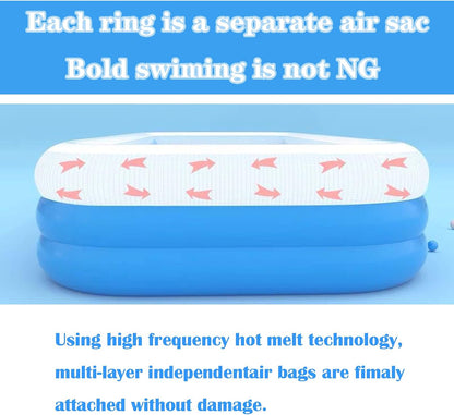 10Ft Kiddie Pool Inflatable Swimming Pool above Ground Pool with Pump 120"X72"X22" Full-Sized Large Inflatable Big Pool - Baby Pool Kiddie Pool Kids Pool Toys Swimming Pool for Kid