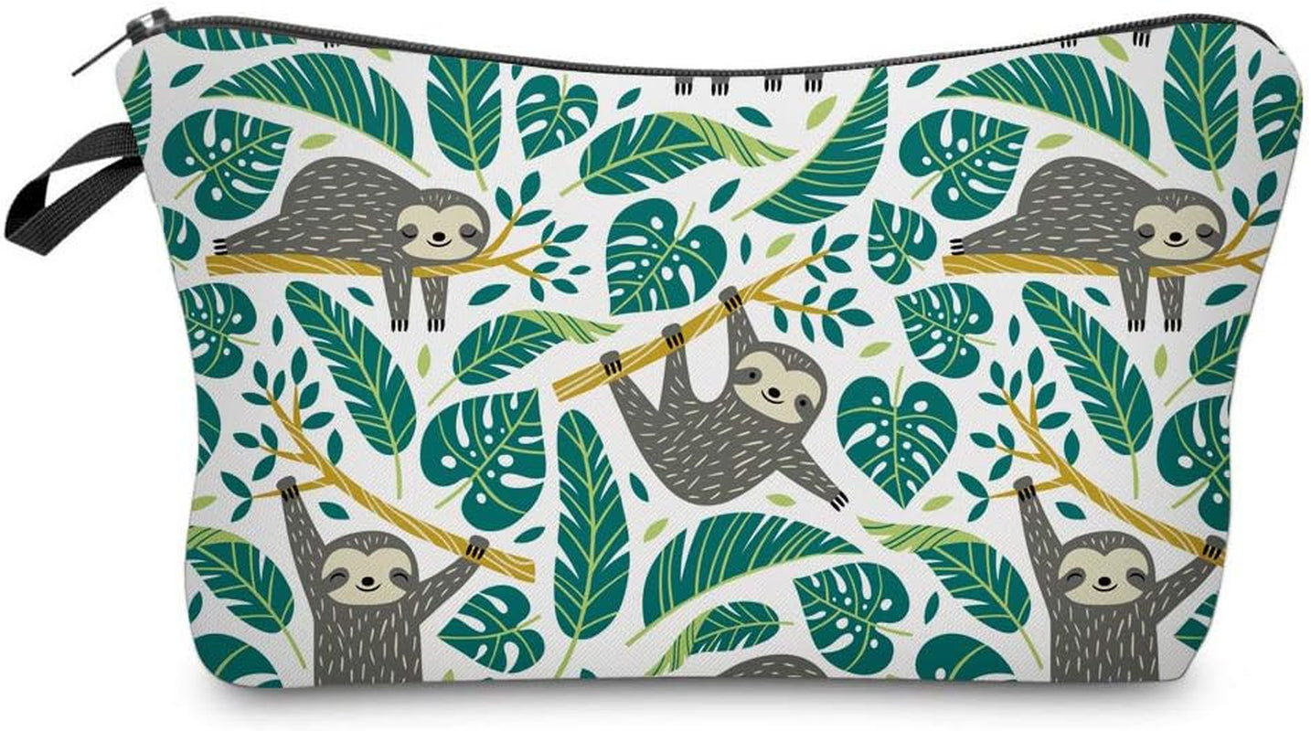 Cosmetic Bag for Women, Adorable Roomy Makeup Bags Travel Water Resistant Toiletry Bag Accessories Organizer Sloth (Sloth 51476)