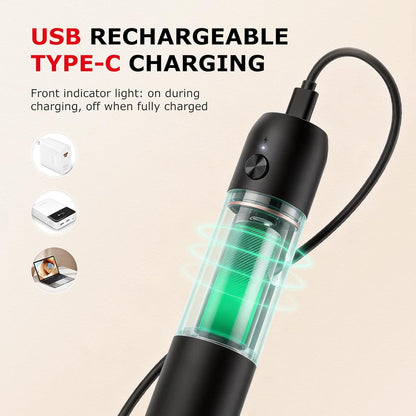 Rechargeable Milk Frother Handheld, Electric Drink Mixer with Stainless Steel Whisk, Charging USB-C, Portable Foam Maker for Coffee Matcha Lattes Cappuccino, Kitchen Gifts