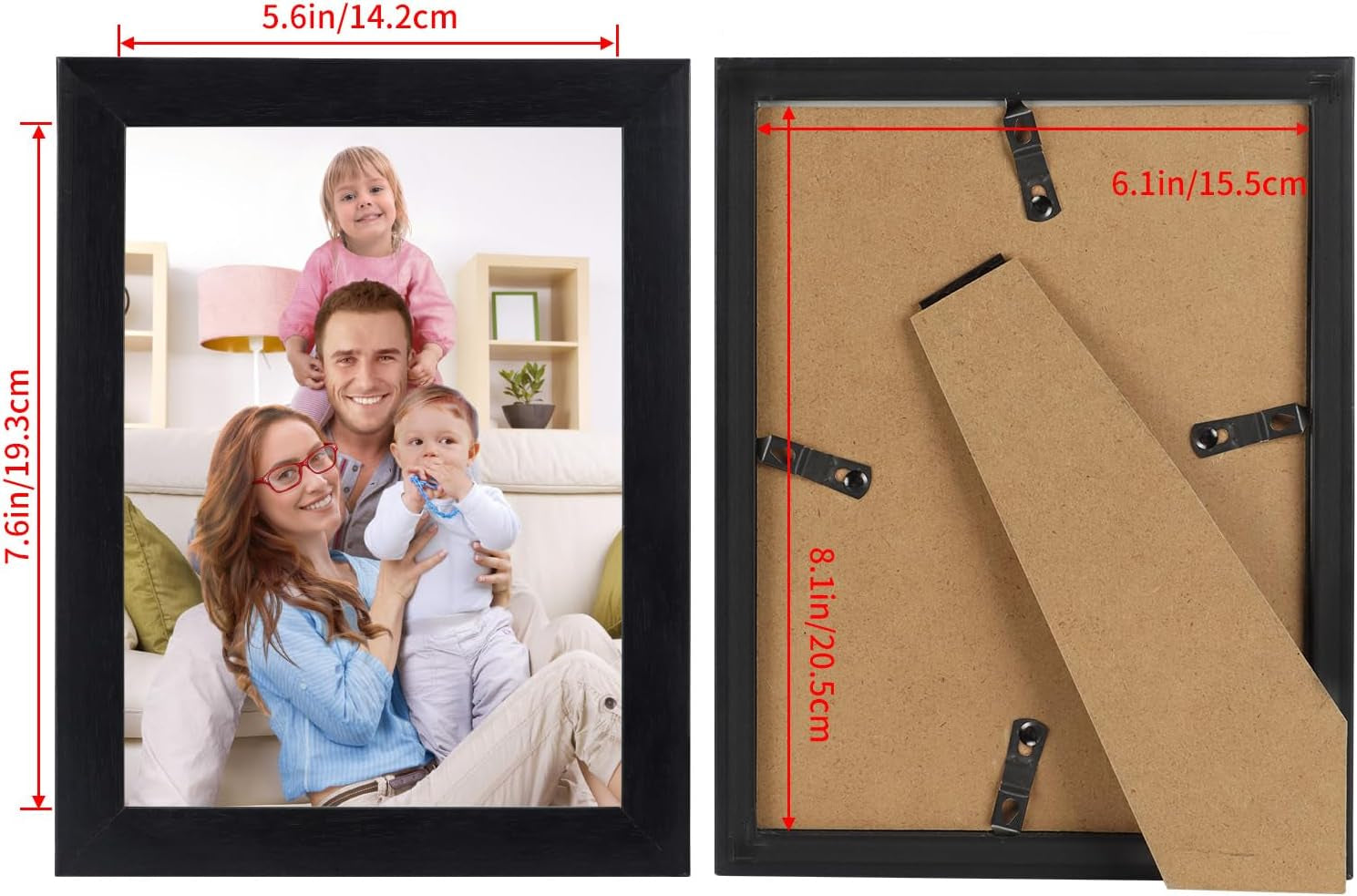 6X8 Picture Frame Black 6 X 8 Photo Frames Bulk for Wall or Tabletop Display, 12 Pack