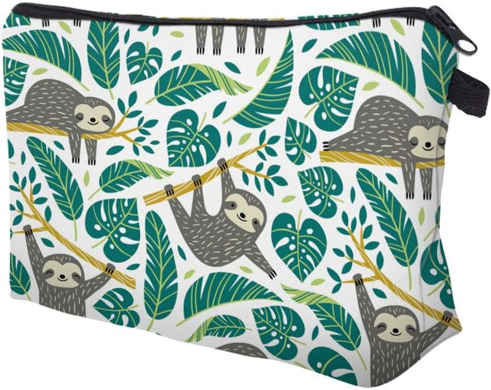 Cosmetic Bag for Women, Adorable Roomy Makeup Bags Travel Water Resistant Toiletry Bag Accessories Organizer Sloth (Sloth 51476)