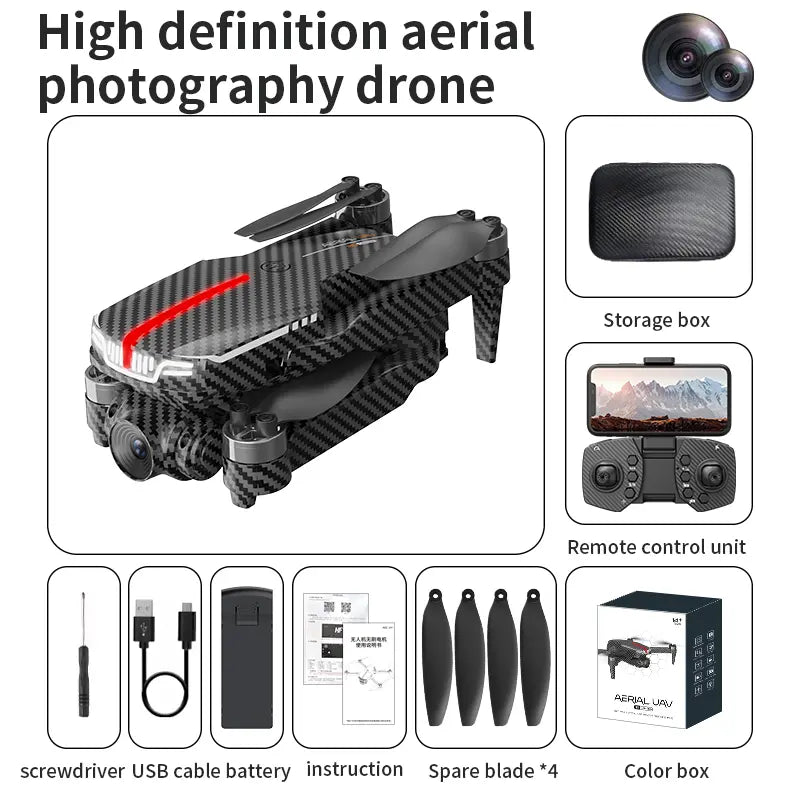 Aerial Drone M8 Pro 2026 - Optical Flow Hover, 5G Wifi FPV, 4K UHD EIS Camera & Intelligent Flight Modes
