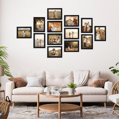 6X8 Picture Frame Black 6 X 8 Photo Frames Bulk for Wall or Tabletop Display, 12 Pack