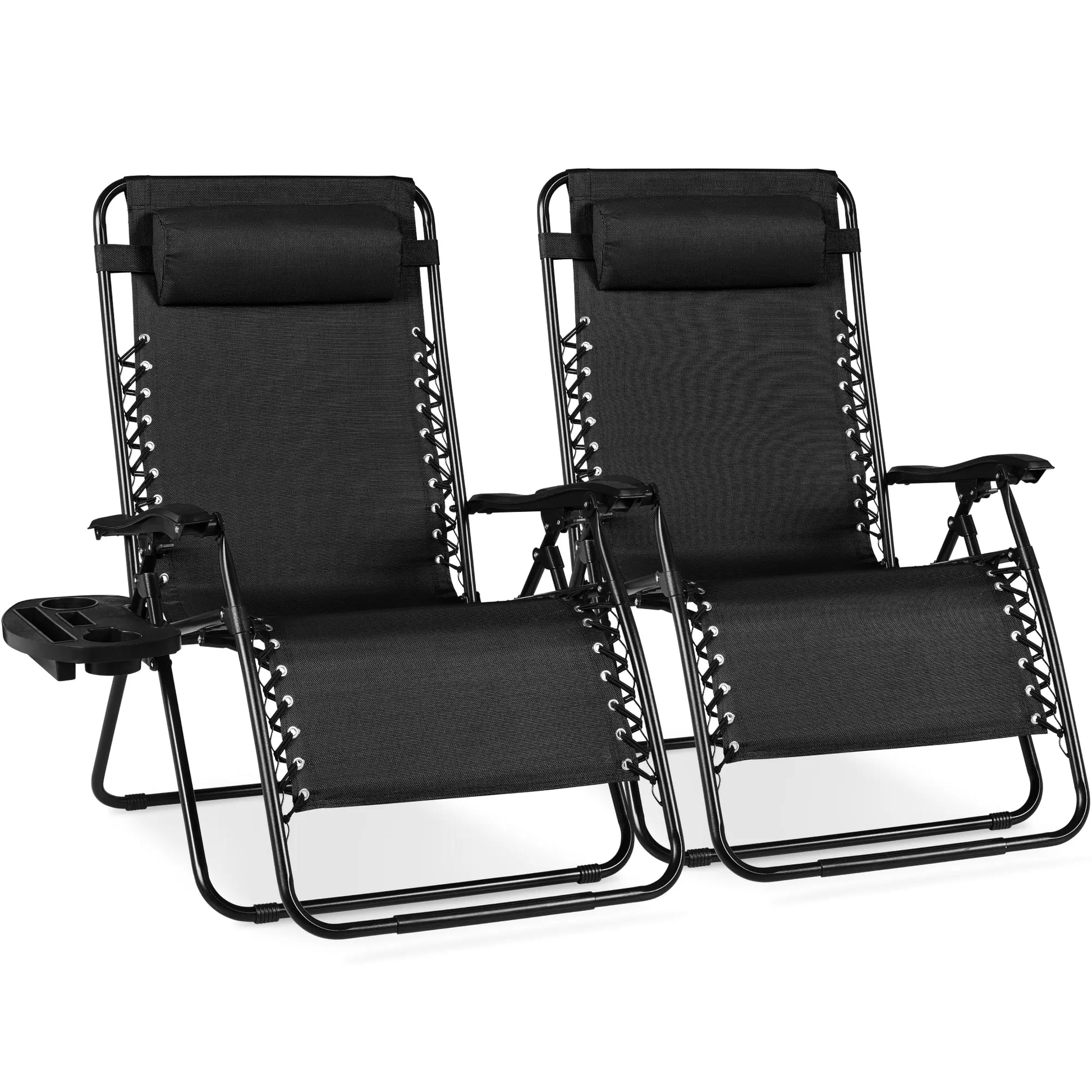 Best Choice Products Set of 2 Extra Wide Zero Gravity Lounge Chair Recliners W/ Cup Holder