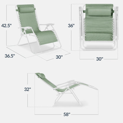 Best Choice Products Set of 2 Extra Wide Zero Gravity Lounge Chair Recliners W/ Cup Holder