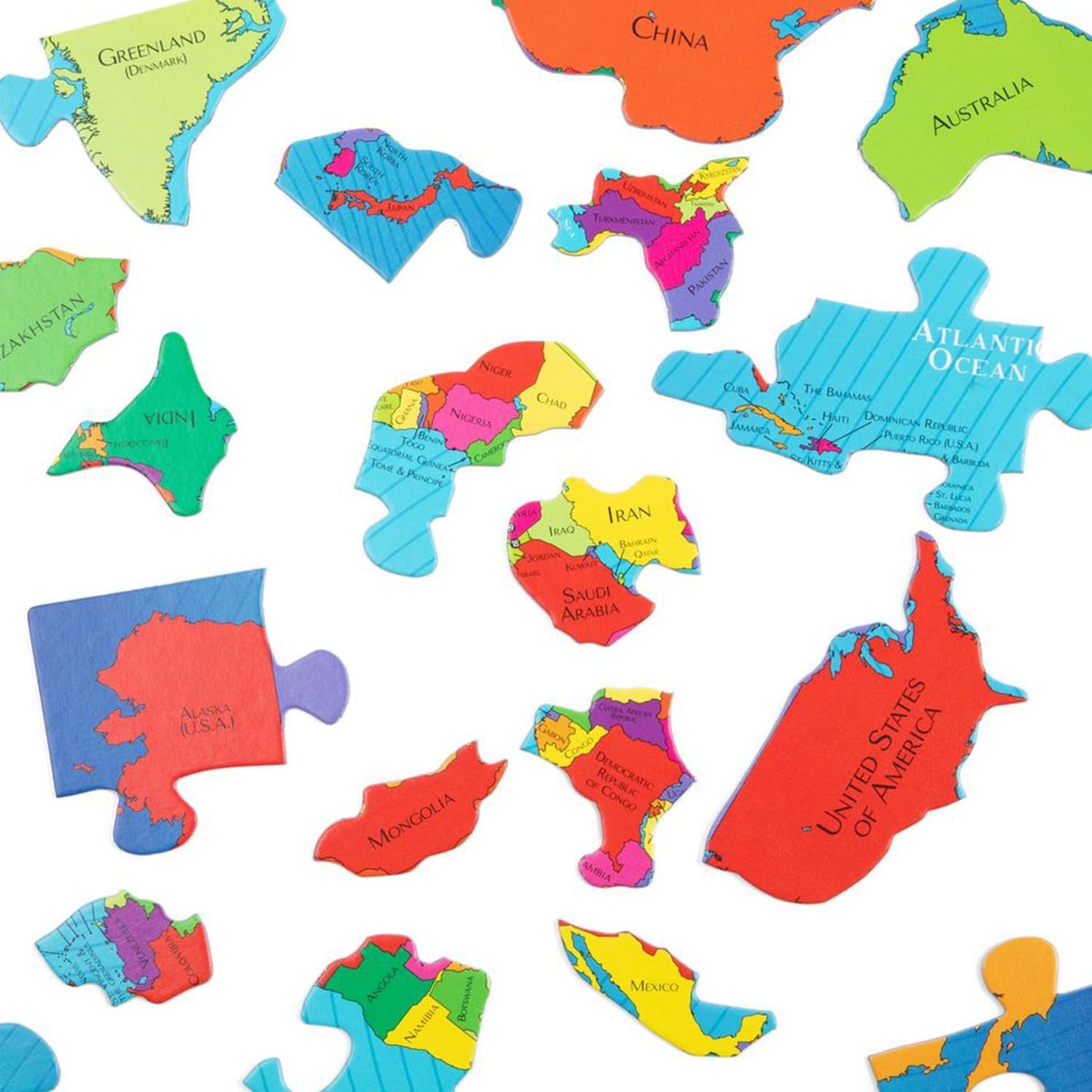 Geopuzzle, World Jigsaw Puzzles, 68 Pc Geography Game & Map Puzzle, Educational Games & Kids Learning Activities, Puzzle Gifts for Children Ages 6-9, Fun Learning Toys for Kids