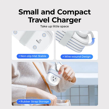 ORICO Multi-Power Travel Power Strip, 15W/20W/65W/100W Output, 2-4 AC Outlets & 3-4 USB Ports with 4FT Short Cord, Compact Cruise-Approved Charging Station for Travel, Hotel & Dorm