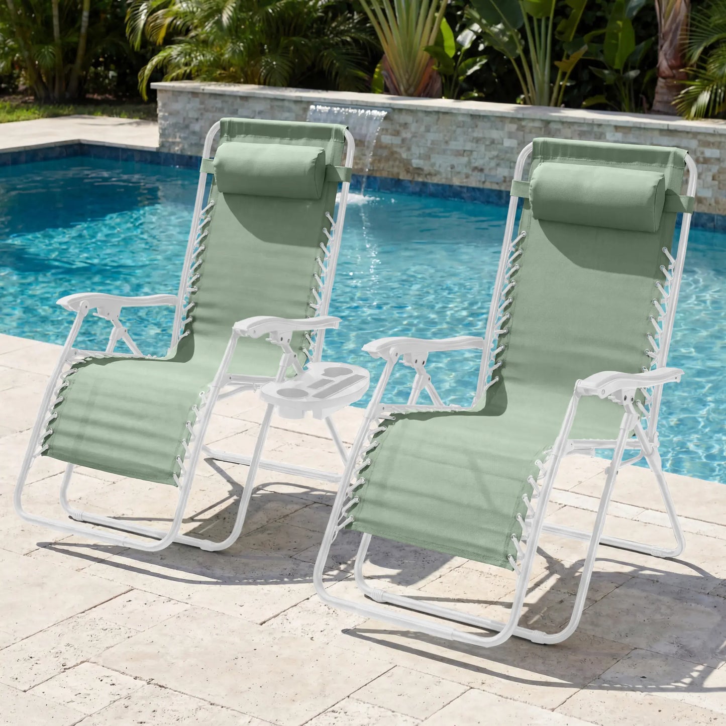 Best Choice Products Set of 2 Extra Wide Zero Gravity Lounge Chair Recliners W/ Cup Holder