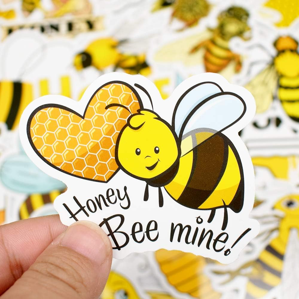 Stickers for Kids Bee Stickers Laptop Stickers for Teens Girls Boys Honey Bee Stickers for Water Bottle Waterproof Stickers Cute Stickers 50Pcs