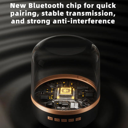 Audio Portable Bluetooth Speaker, Wireless Glaze Bluetooth Audio - Type C Charging, TWS Stereo Sound, 5 RGB Lighting Modes, Long Battery Life, Ideal Festival Gift