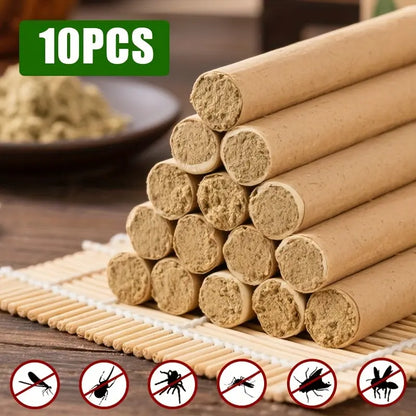 [Natural Defense] 10/20/30-Pack Organic Mugwort & Gastrodia Aromatherapy Sticks - Non-Toxic Mosquito Repellent & Sleep Aid
