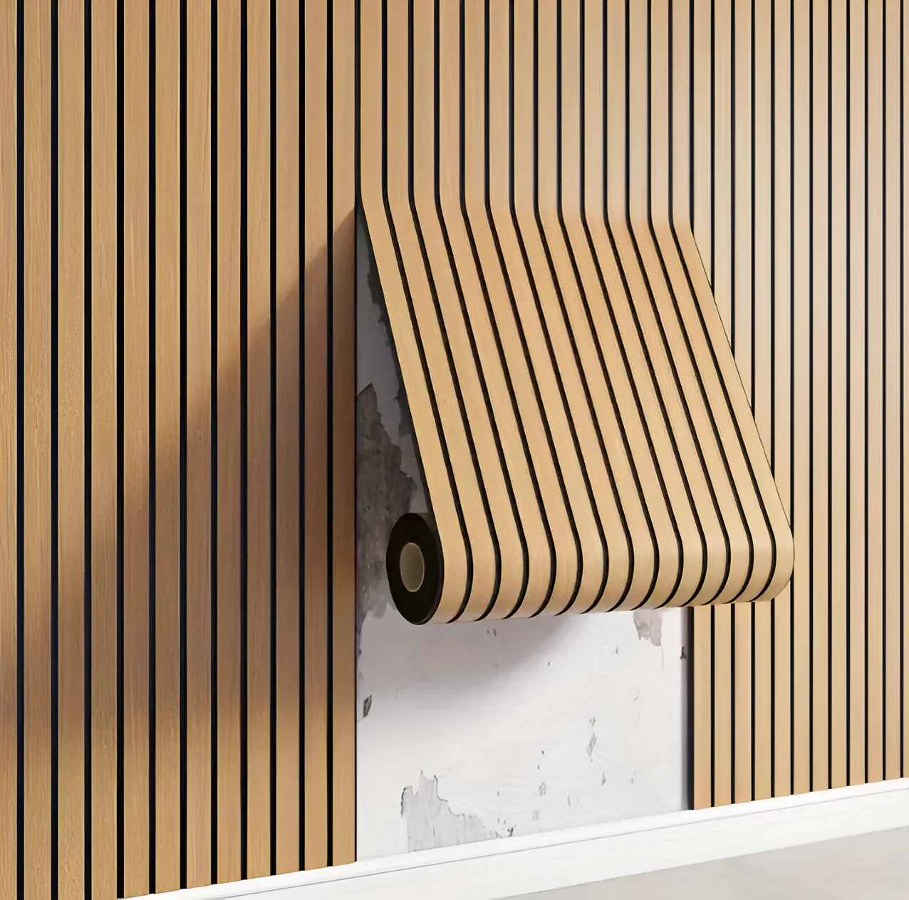 Selbstklebendes 3D-Wandpaneel Mit Holzoptik