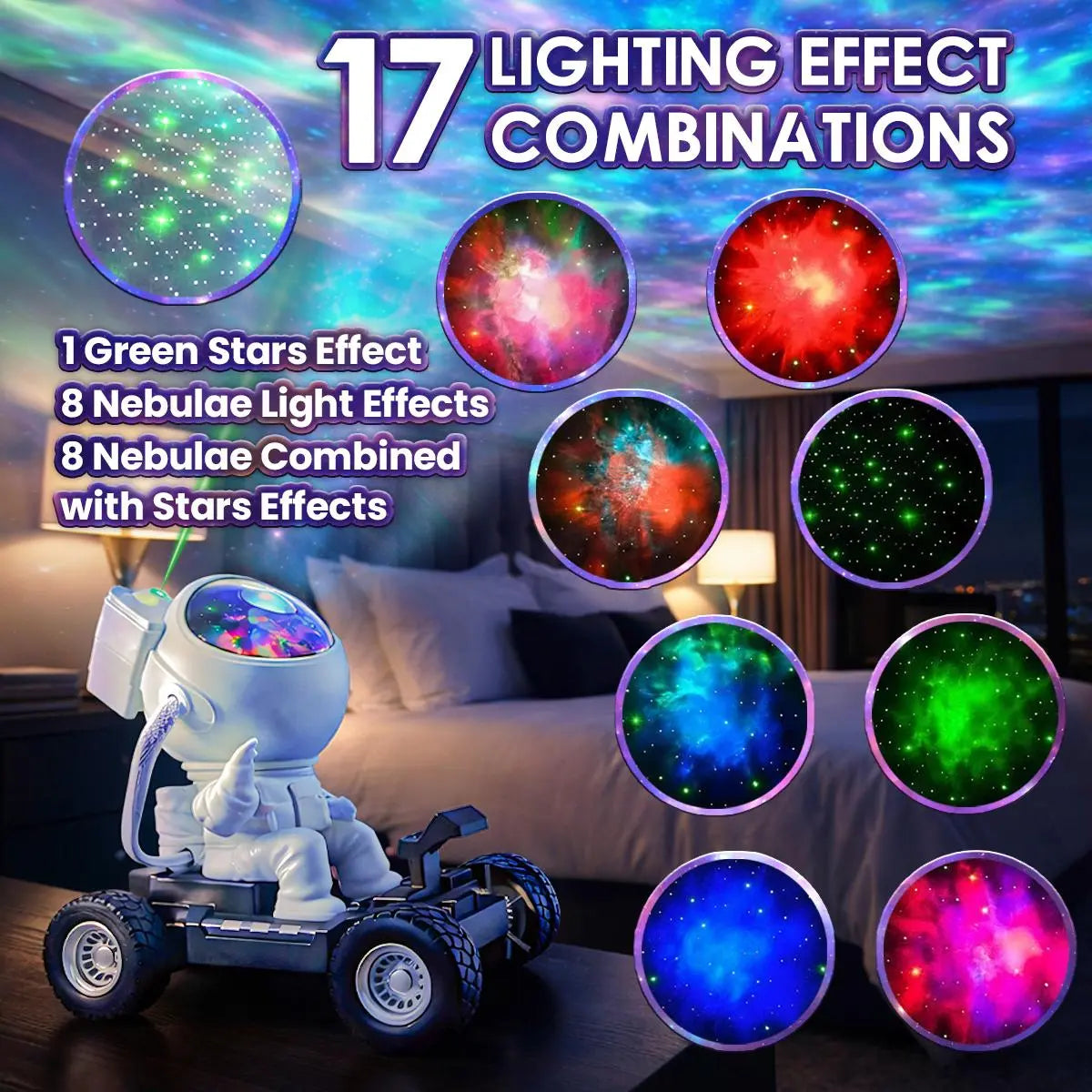 Moon Rover Astronaut Galaxy Projector Star Projector Night Light Bluetooth Speaker Remote Timer LED Nebula Ceiling Light Bedroom Decor Kids Room Aesthetic Room Decor Space Gift for Kids Teens Couples Space Lovers Home Ambience Light Relaxing Lamp