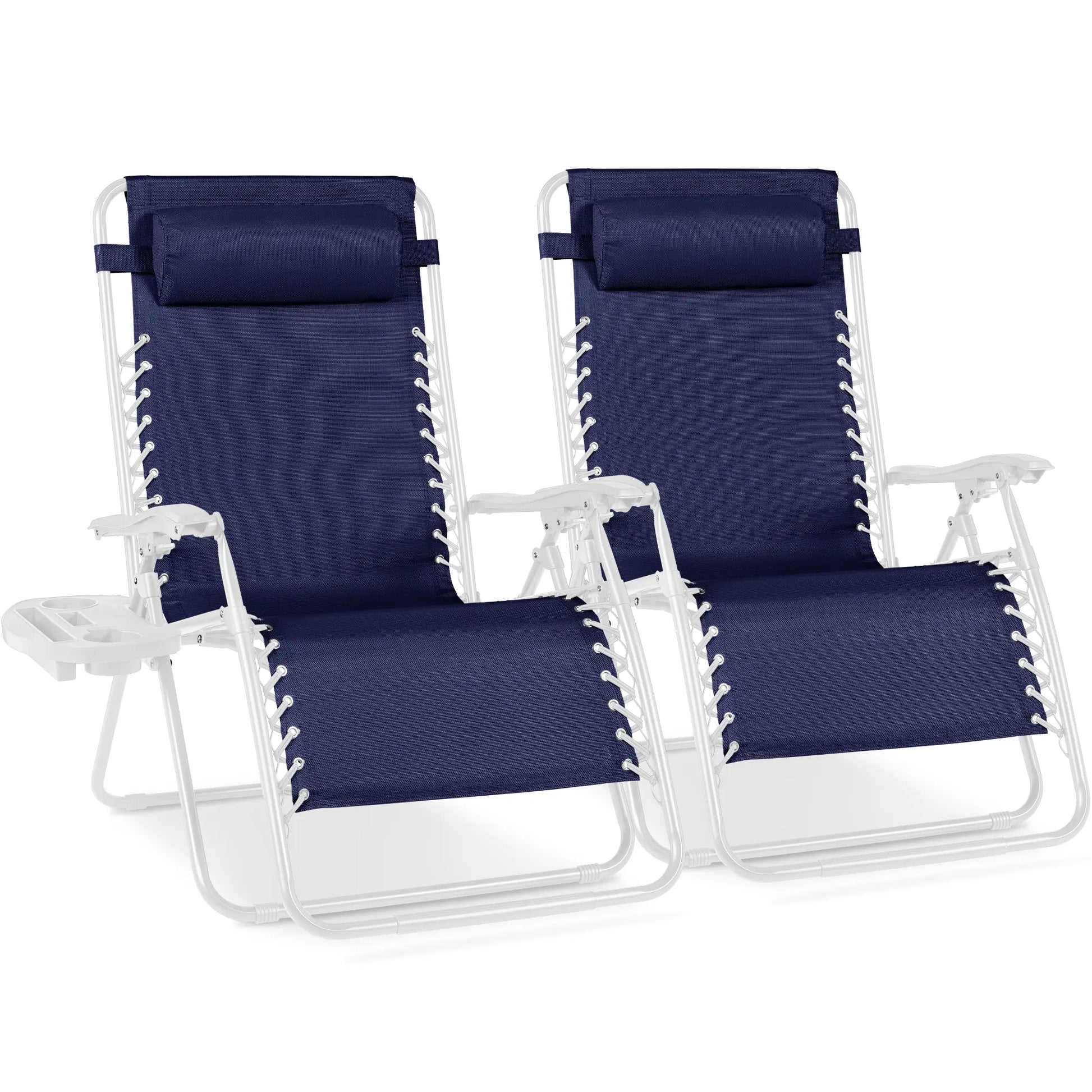 Best Choice Products Set of 2 Extra Wide Zero Gravity Lounge Chair Recliners W/ Cup Holder