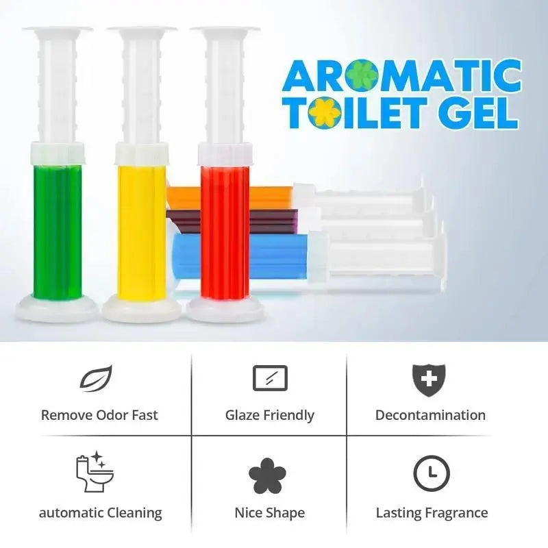 42 Flowers! 3-Tubes Toilet Gel Stamp Box Deodorizing Bathroom Freshener with Flower Scent - Keeps Toilet Clean & Fresh for 3 Months