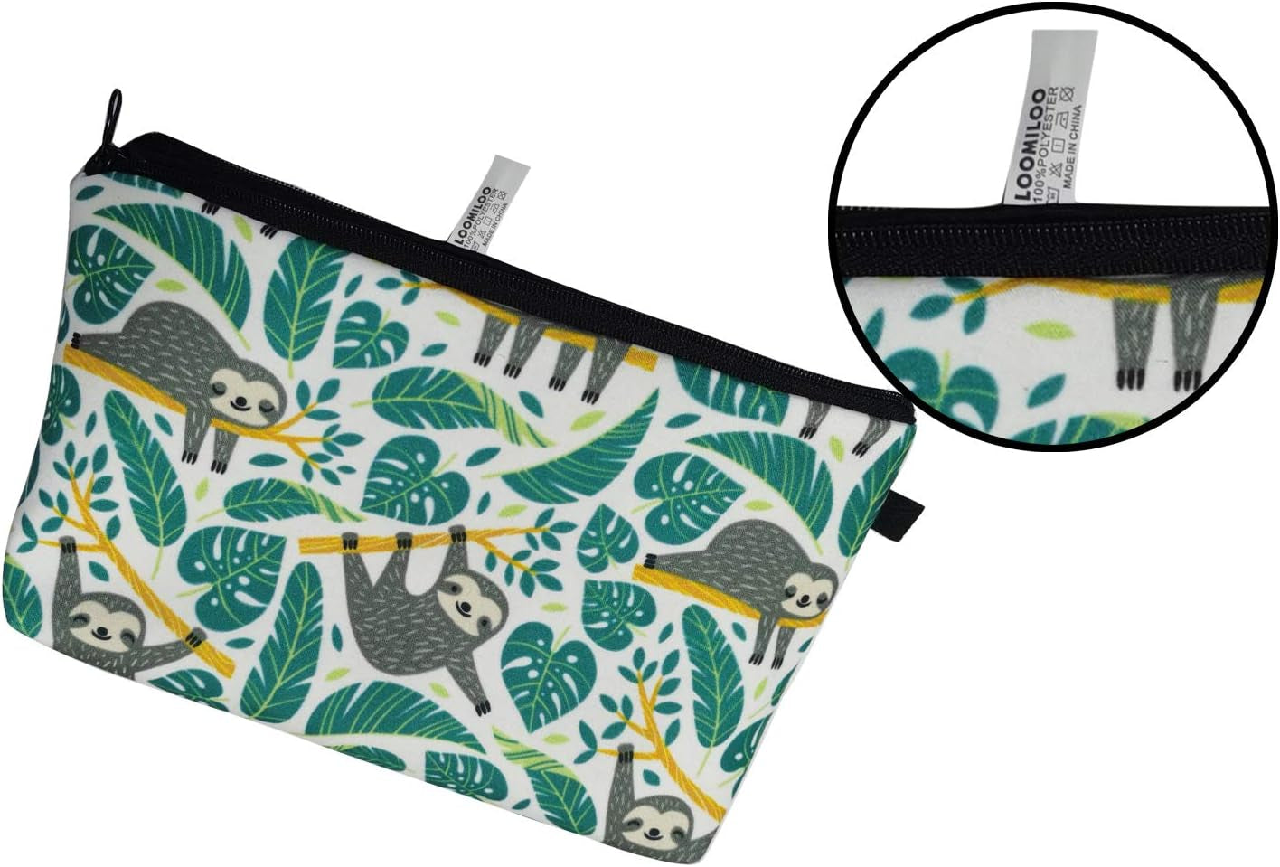 Cosmetic Bag for Women, Adorable Roomy Makeup Bags Travel Water Resistant Toiletry Bag Accessories Organizer Sloth (Sloth 51476)