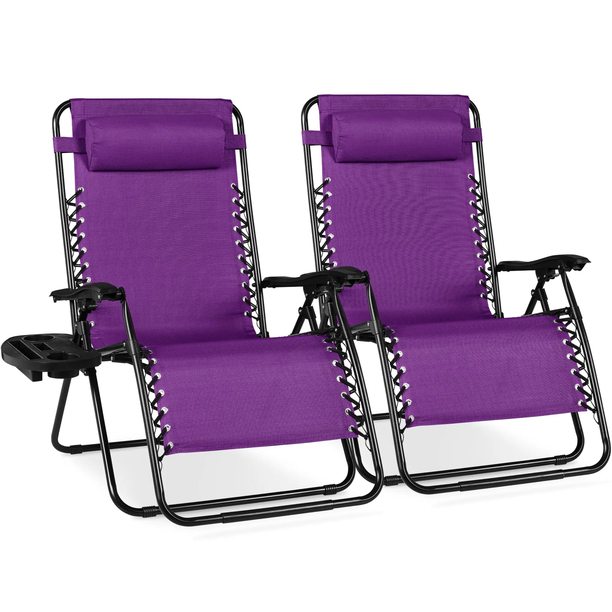 Best Choice Products Set of 2 Extra Wide Zero Gravity Lounge Chair Recliners W/ Cup Holder